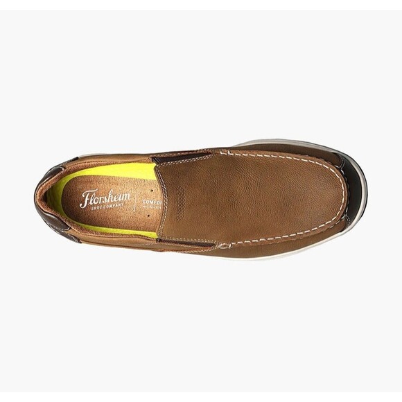 New in Box Florsheim Great Lakes Brown Leather Slip On Boat Shoe Men Sz. 12 Wide main image 6